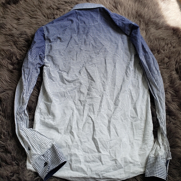 Sedna Dress Shirt Italian Button Up Size M Blue - Picture 3 of 3